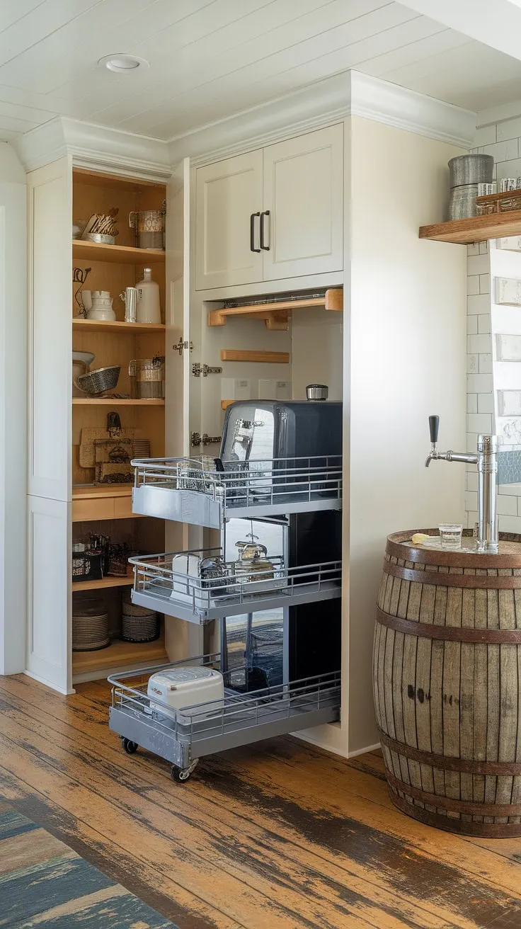 This small mudroom remodel maximizes space and style.  Clever storage solutions, including built-in shelving and boot storage, transform this utility boot room into a functional and charming entry mudroom.  Perfect small mudroom ideas for maximizing a compact laundry mudroom.