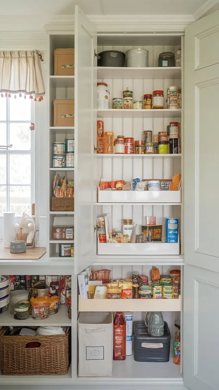 The heart of the home, organized to perfection. This kitchen larder, featuring a spacious larder cupboard and thoughtful kitchen pantry design, offers endless pantry ideas for maximizing kitchen cabinet storage.  A stunning example of current kitchen trends and a great source of kitchen inspiration.