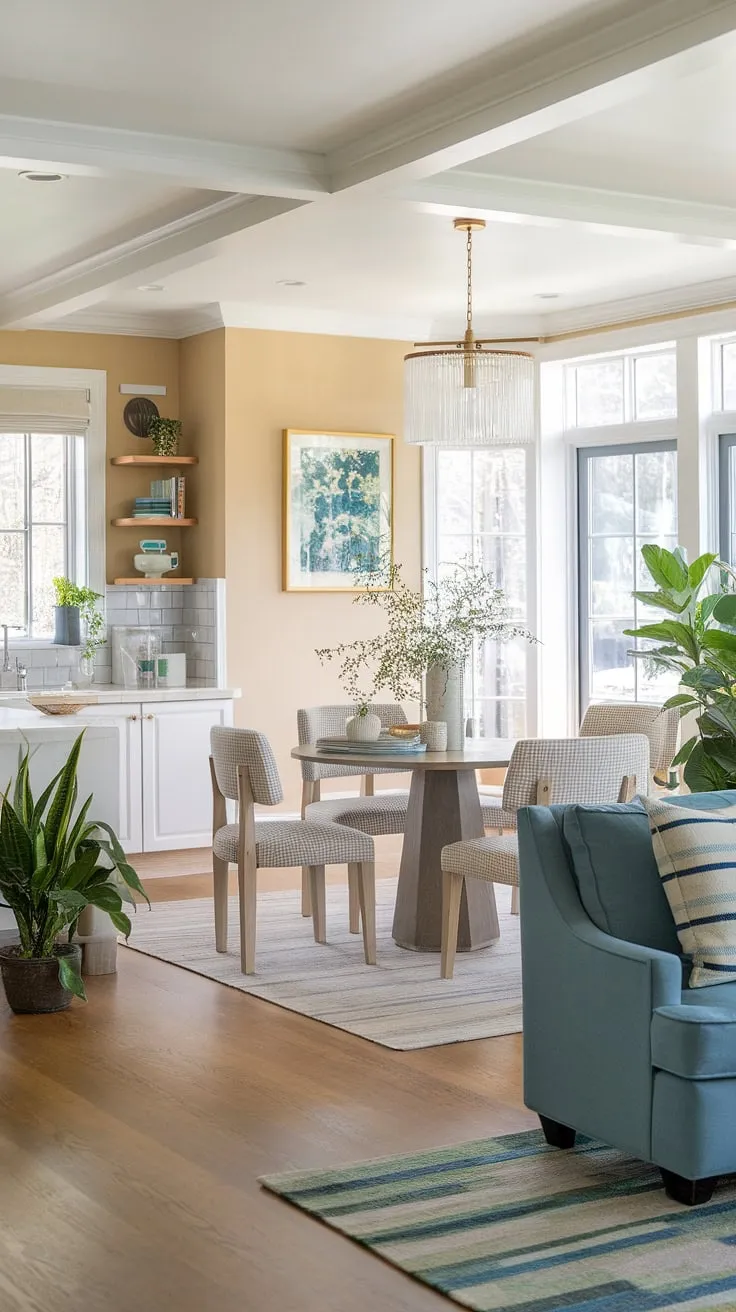 This sunroom dining room is the epitome of effortless elegance.  The transitional decor, flowing from kitchen to dining space, makes this sunroom dining area a true highlight.  Get inspired by these sunroom designs and make sunroom dining room ideas a reality in your own home.  Serious house goals.