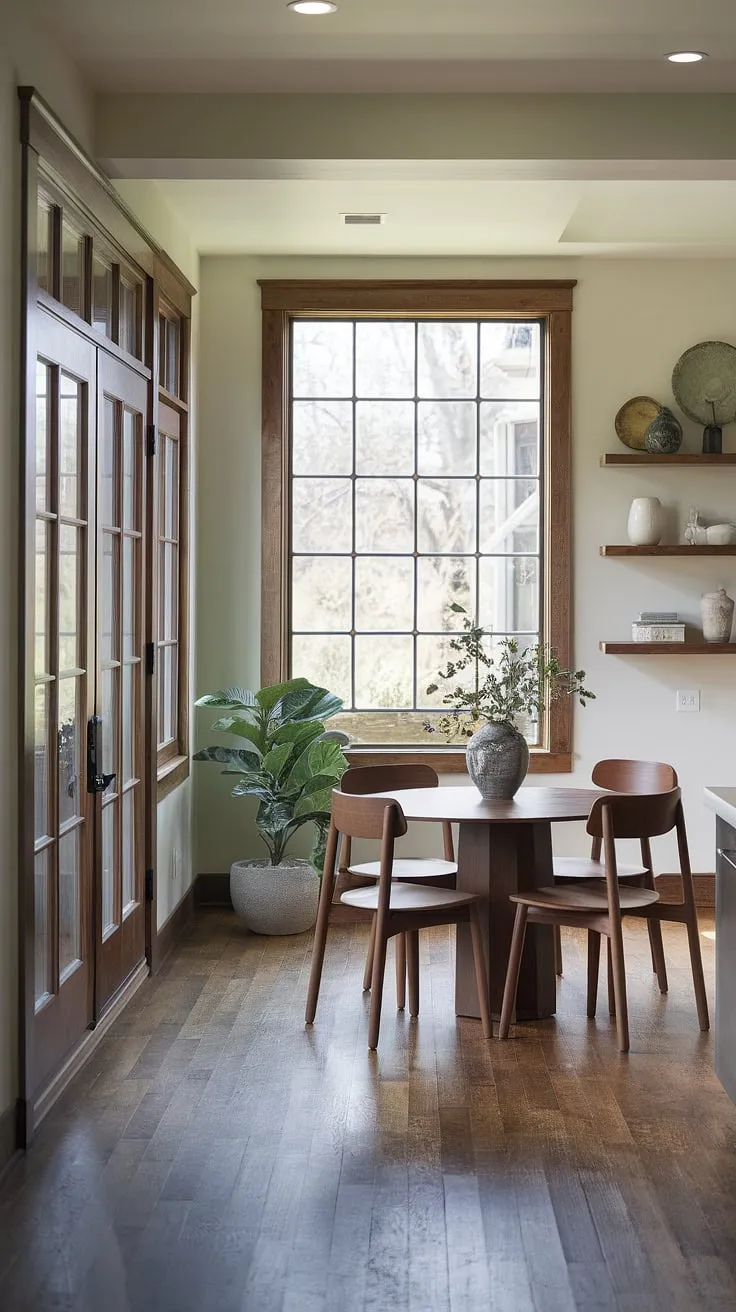 Sunlight streams into this dreamy kitchen sunroom, seamlessly blending transitional decor with the warmth of a sunroom dining area.  Perfect sunroom dining ideas for those seeking house goals and effortless elegance.  These sunroom designs are truly inspiring.