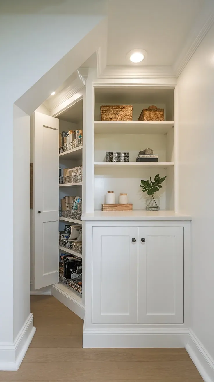 Imagine curling up in the reading nook by the fireplace of this rustic library room.  Filled with natural light and surrounded by the comforting scent of old books and thriving plants, this library with plants embodies a calm library aesthetic.  It's the perfect realization of home library ideas, a dream book room for any book lover.