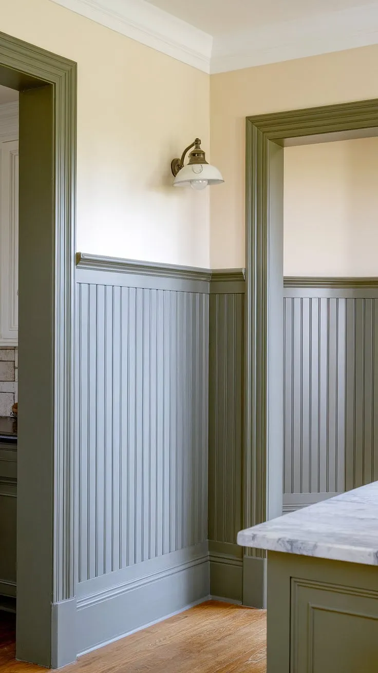 This kitchen's stunning wainscoting, extending elegantly around doorways and all the way to the ceiling, is a testament to the transformative power of DIY.  Learn how to install wainscoting, including mastering wainscoting spacing and techniques for wainscoting around doorways, to achieve this look in your own home.  From wainscoting a wall to creating a stunning DIY wainscoting entryway or even a DIY wainscoting hallway, the possibilities are endless.  And don't forget to check out our tips on how to hang art over wainscoting to complete the perfect design.