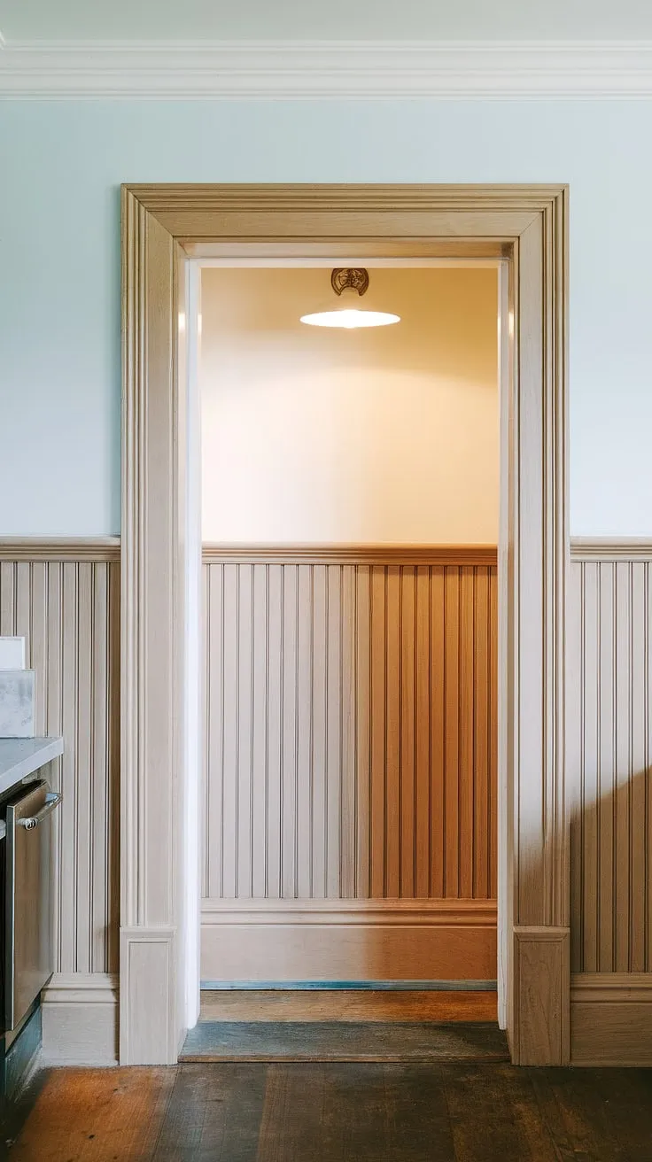 Transform your kitchen with the elegance of wainscoting. This DIY wainscoting entryway project showcases a beautiful example of wainscoting around doorways.  Discover how to install wainscoting, mastering the perfect wainscoting spacing for a professional finish.  This guide covers how to wainscot a wall, making it a perfect DIY wainscoting hallway or entryway upgrade.  Plus, get inspired by the design and learn how to hang art over wainscoting to add the finishing touch.