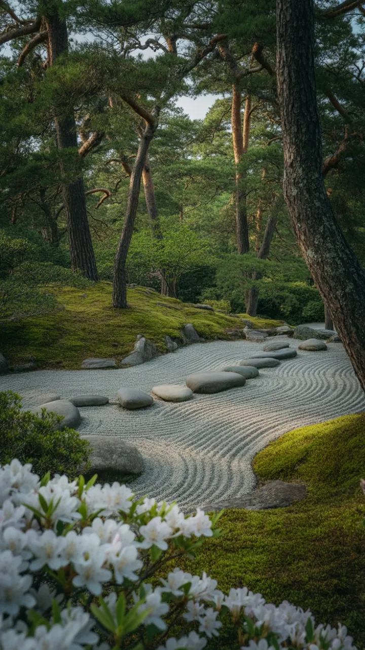 Zen Garden in Sunlit Silence
