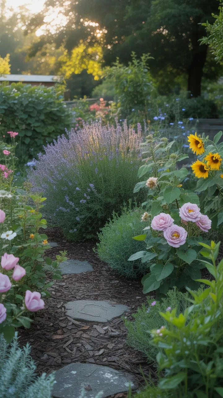 Late Afternoon Light on a Wild Cottage Garden