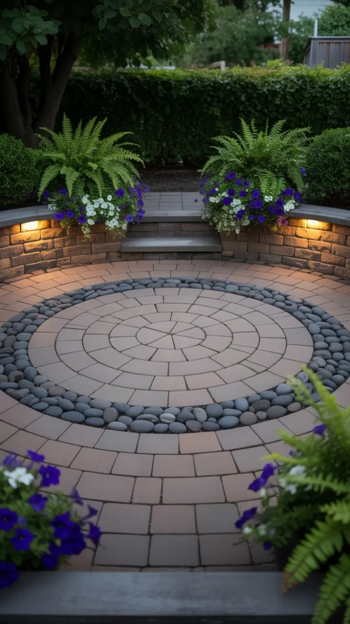 Warm-Glow Circular Patio Oasis
