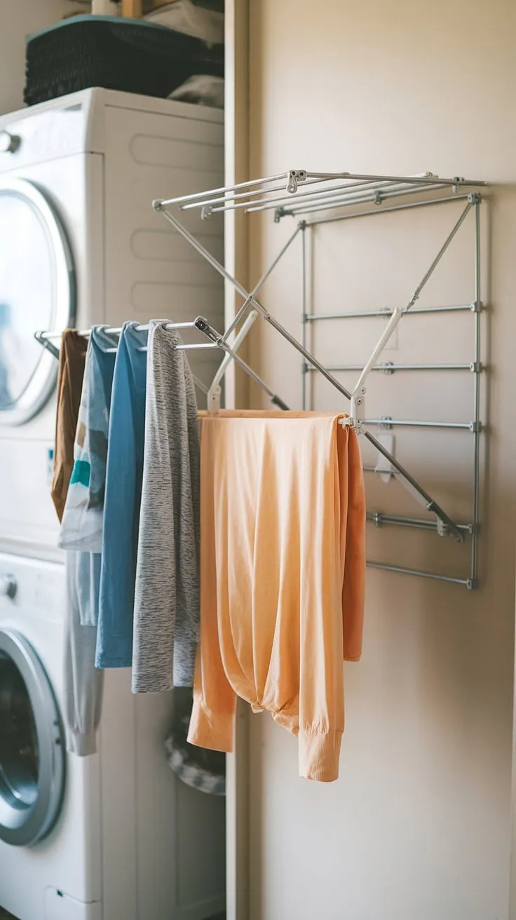 Say goodbye to laundry clutter! This portable, foldable drying rack is a game-changer.  As a space-saving drying rack and wall-mounted drying rack, it's the ideal laundry room rack, providing ample space to dry clothes indoors.  This laundry room drying solution is a must-have for efficient and organized laundry routines.  The ultimate drying rack for laundry, it's both practical and stylish.