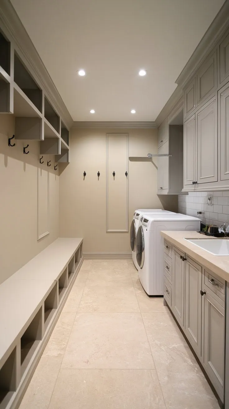 The Perfect Blend of Function and Fashion: A Laundry-Mud Room Delight
