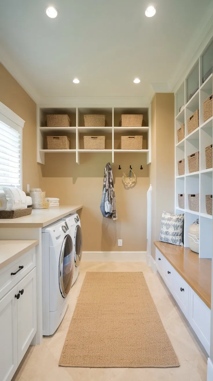Utility Meets Serenity: The Laundry-Mudroom Fusion