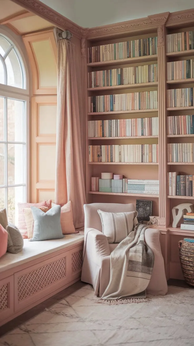 Escape to a literary oasis in this dreamy library-meets-bedroom, where the pages beckon and the ambiance soothes.
