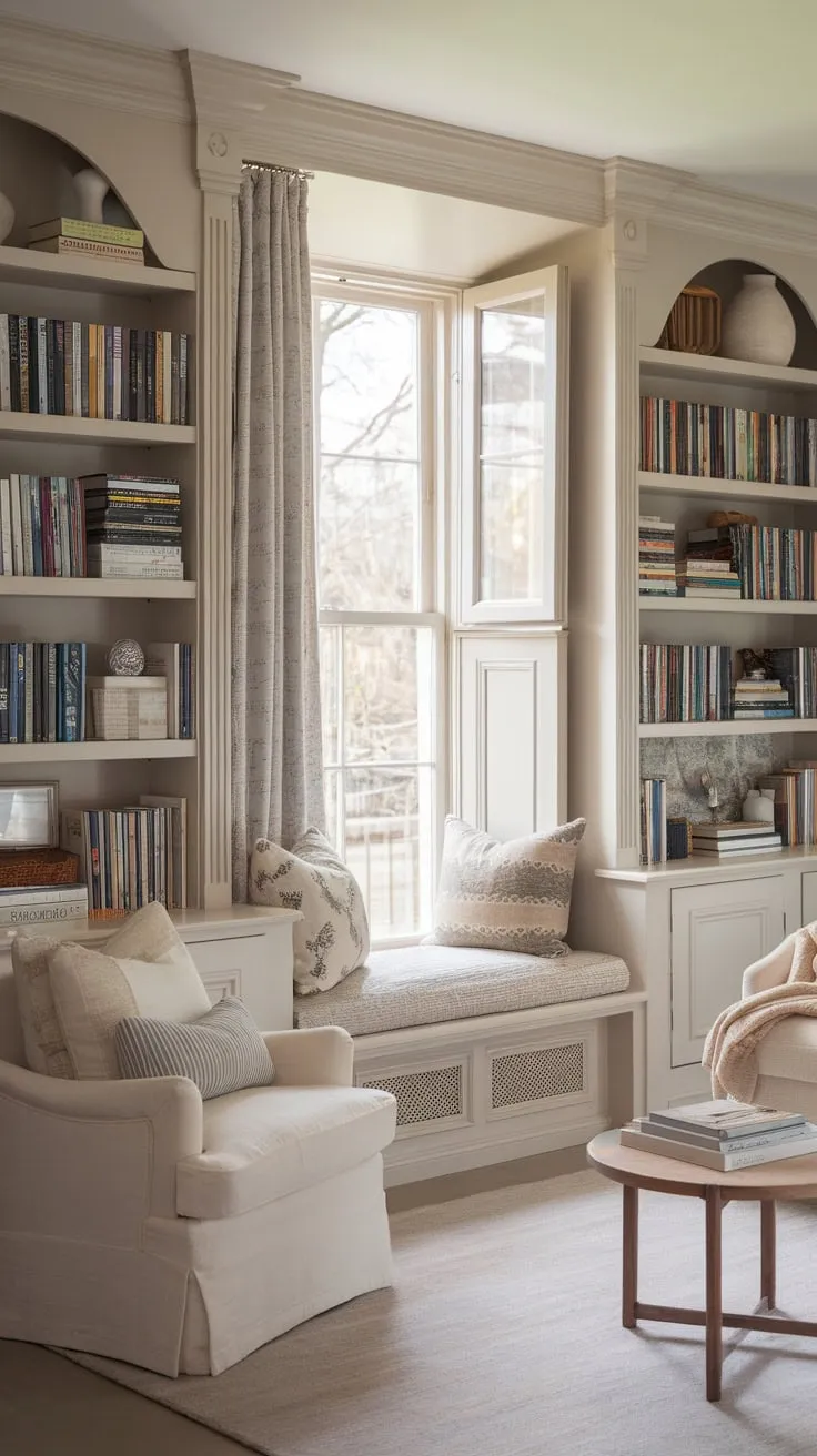 Curl up in this light-filled haven, where the pages whisper tales of adventure and tranquility.