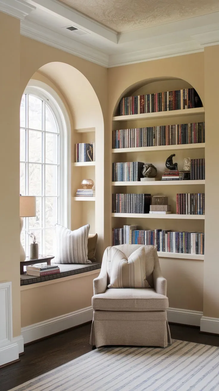 My happy place: a library nook built for quiet contemplation.