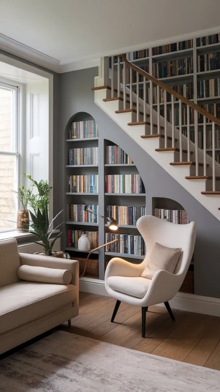 Curated chaos and cozy corners: my library nook is my happy place.