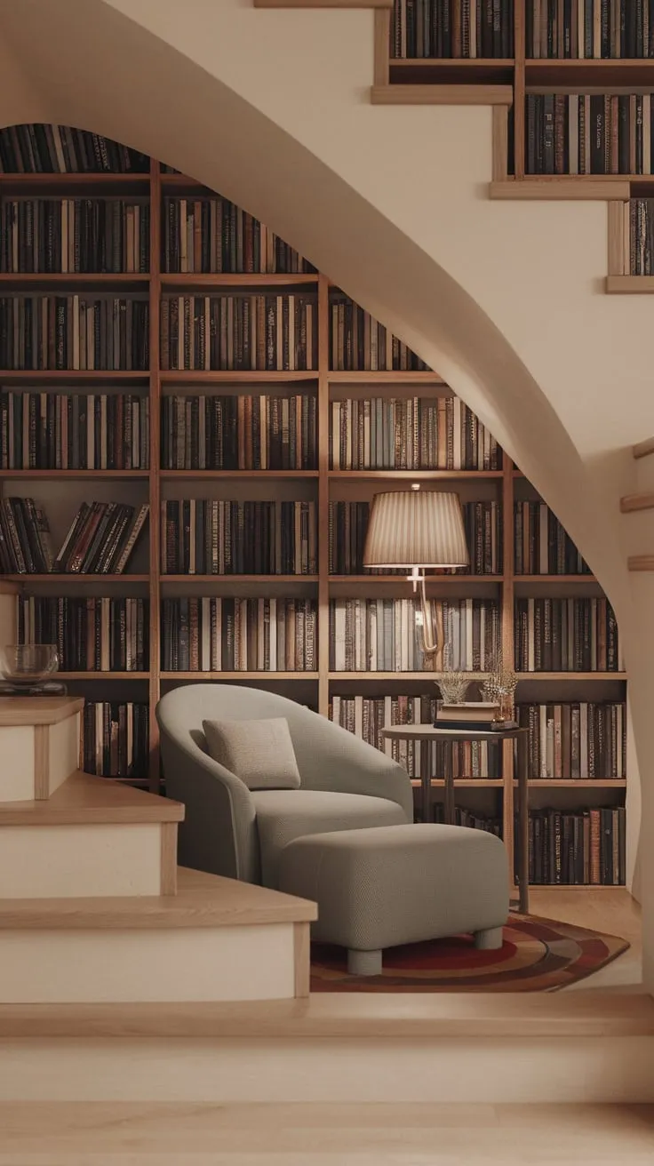 Curled up in my arched library nook, lost in worlds untold.