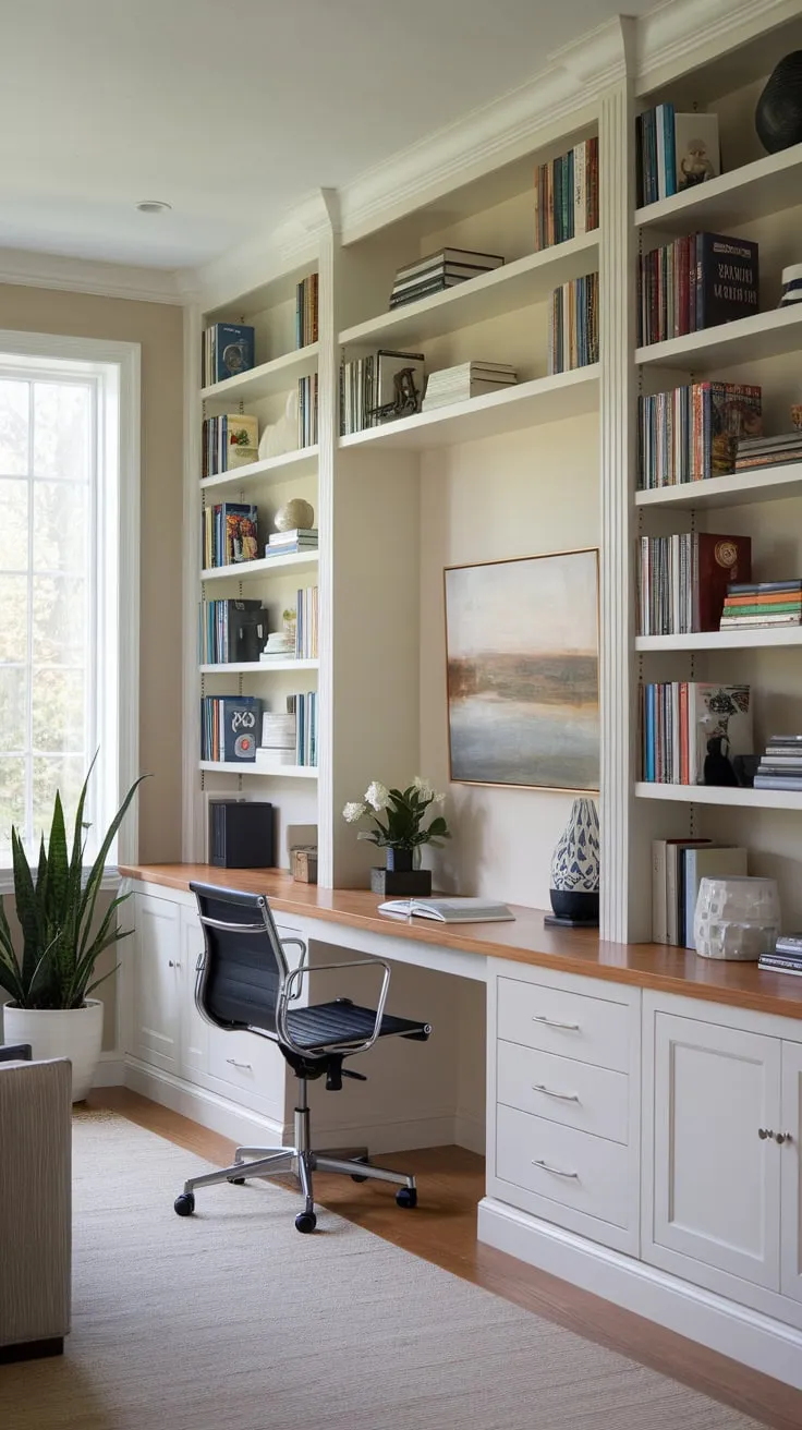 Home office goals: books, light, and a whole lot of quiet focus.