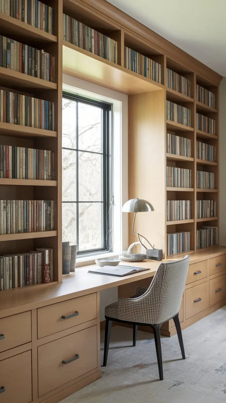 My personal library, conveniently equipped for focused work.