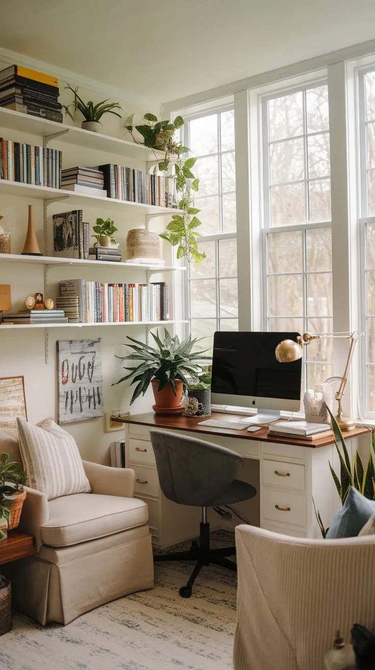 My library sunroom: where productivity meets tranquility.