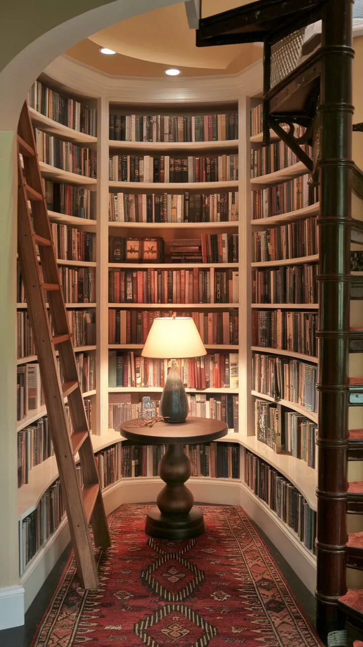My library under the stairs: where stories unfold.
