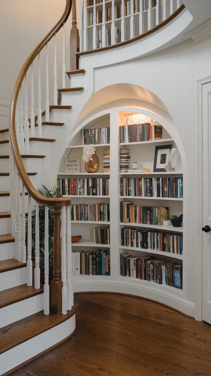 A hidden world of stories, tucked away beneath the winding stairs.