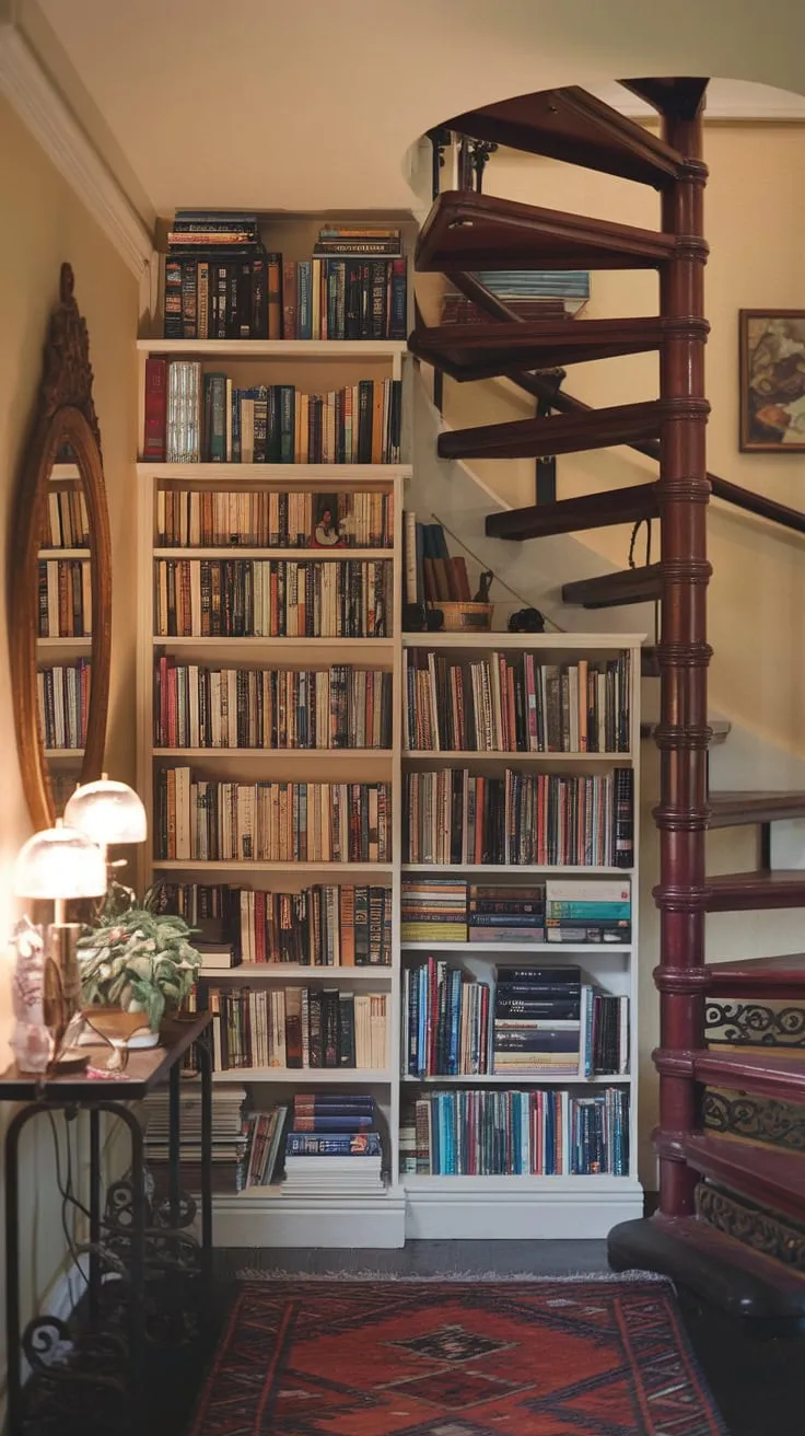 A spiral staircase leads to adventure, but my favorite destination is tucked beneath.