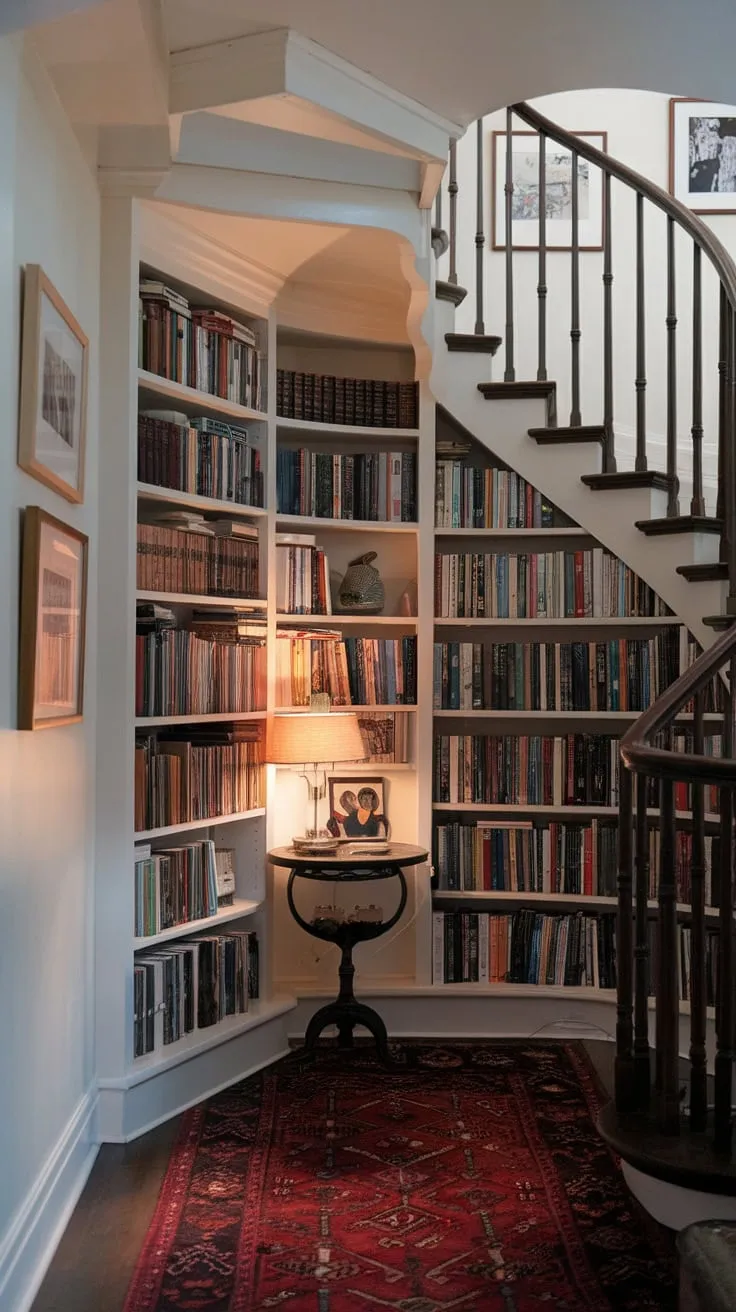 A hidden haven, tucked away under the stairs, brimming with literary adventures.