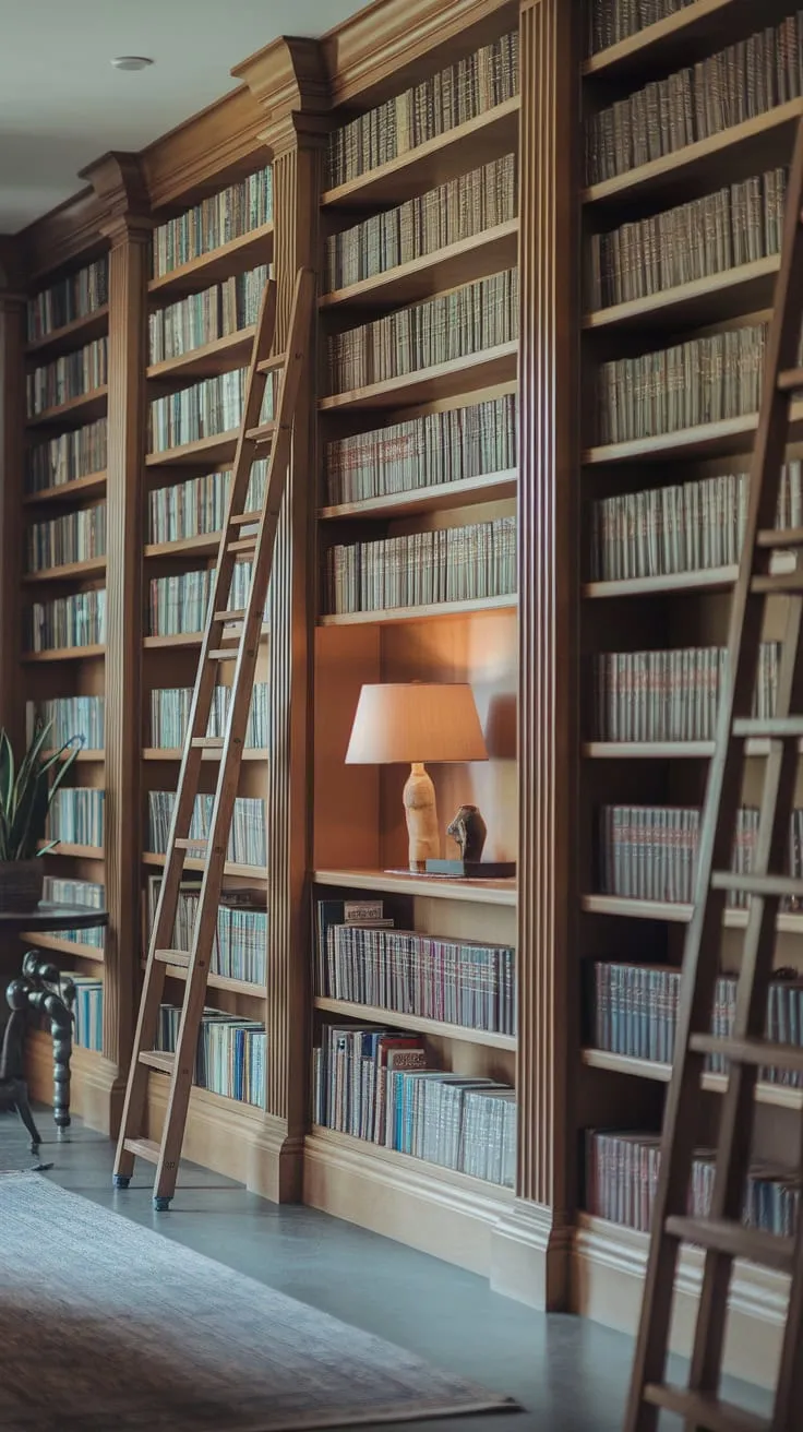 My library wall: where stories climb the ladder to reach the stars.