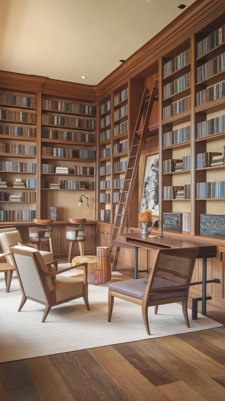 A library wall, a world within walls.
