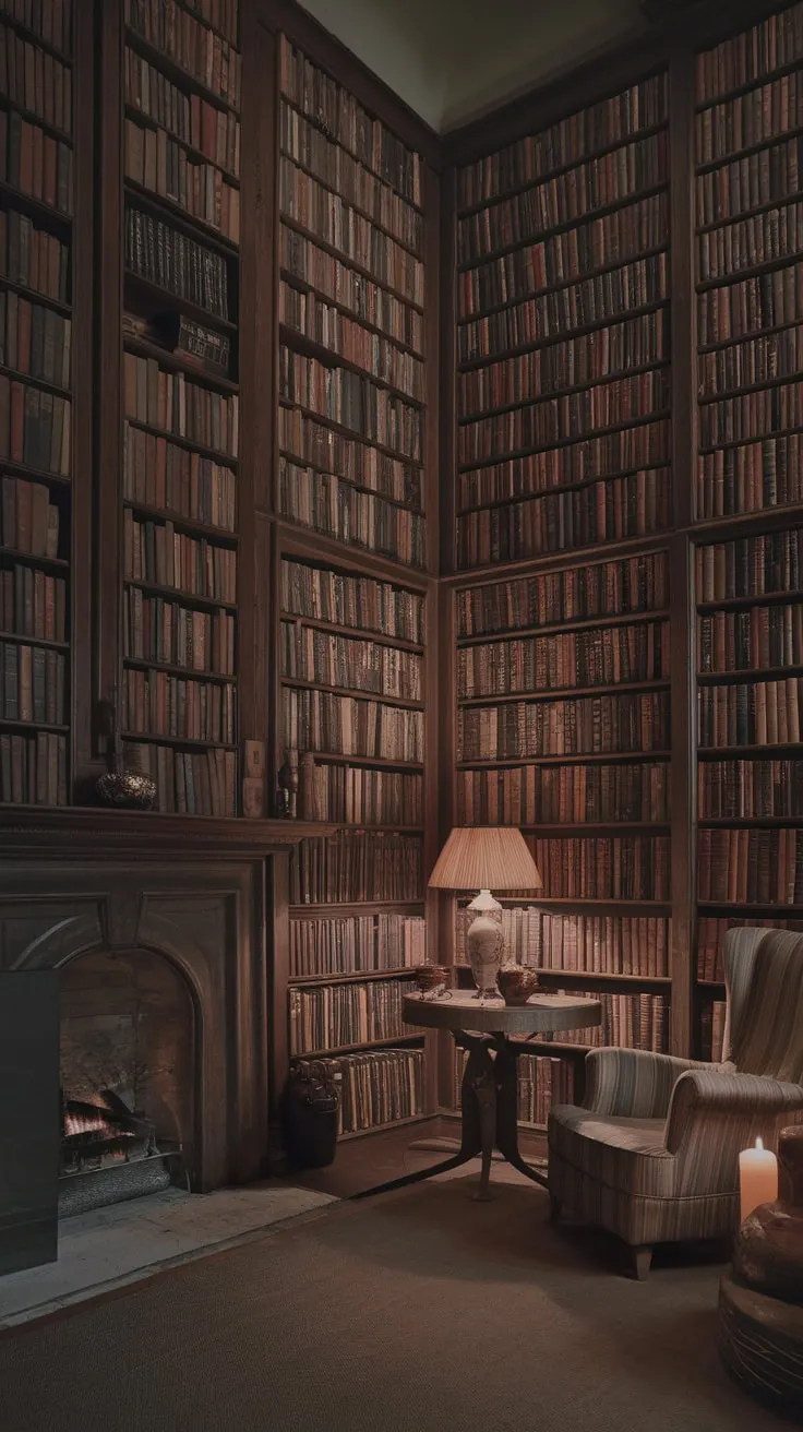 Lost in the pages, warmed by the flames.