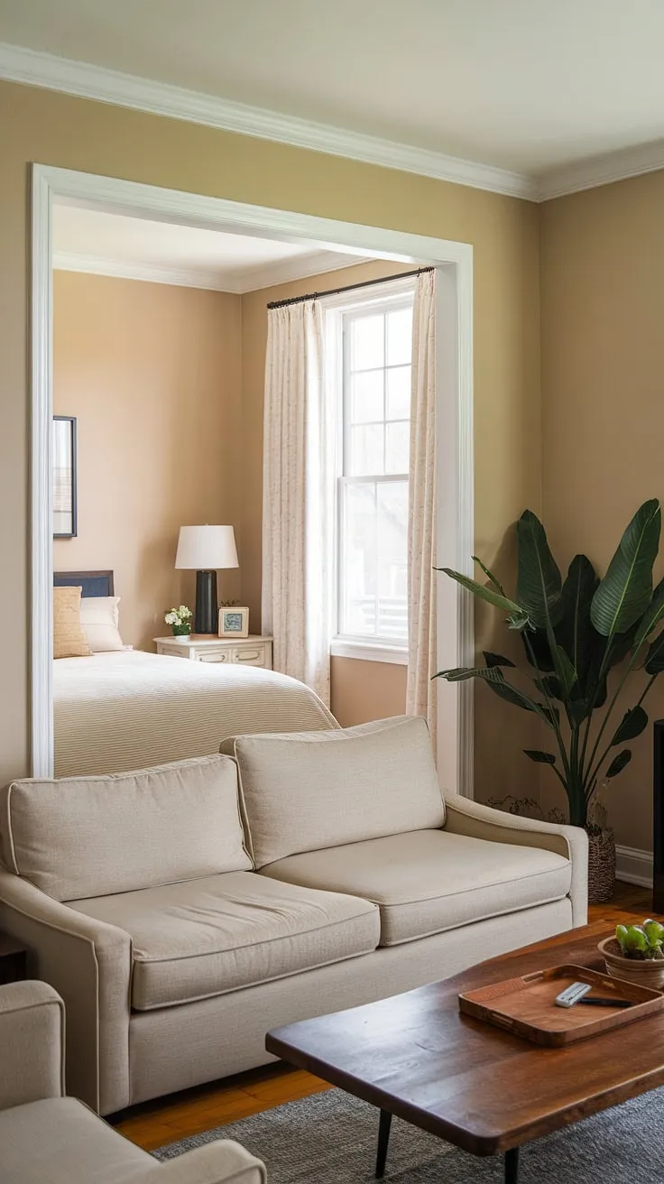 Transform your small space into a haven of versatility. This living room bedroom combo cleverly combines comfort and work, ideal as a bedroom office combo, guest bedroom office, or even an office and guest room for ultimate flexibility.
