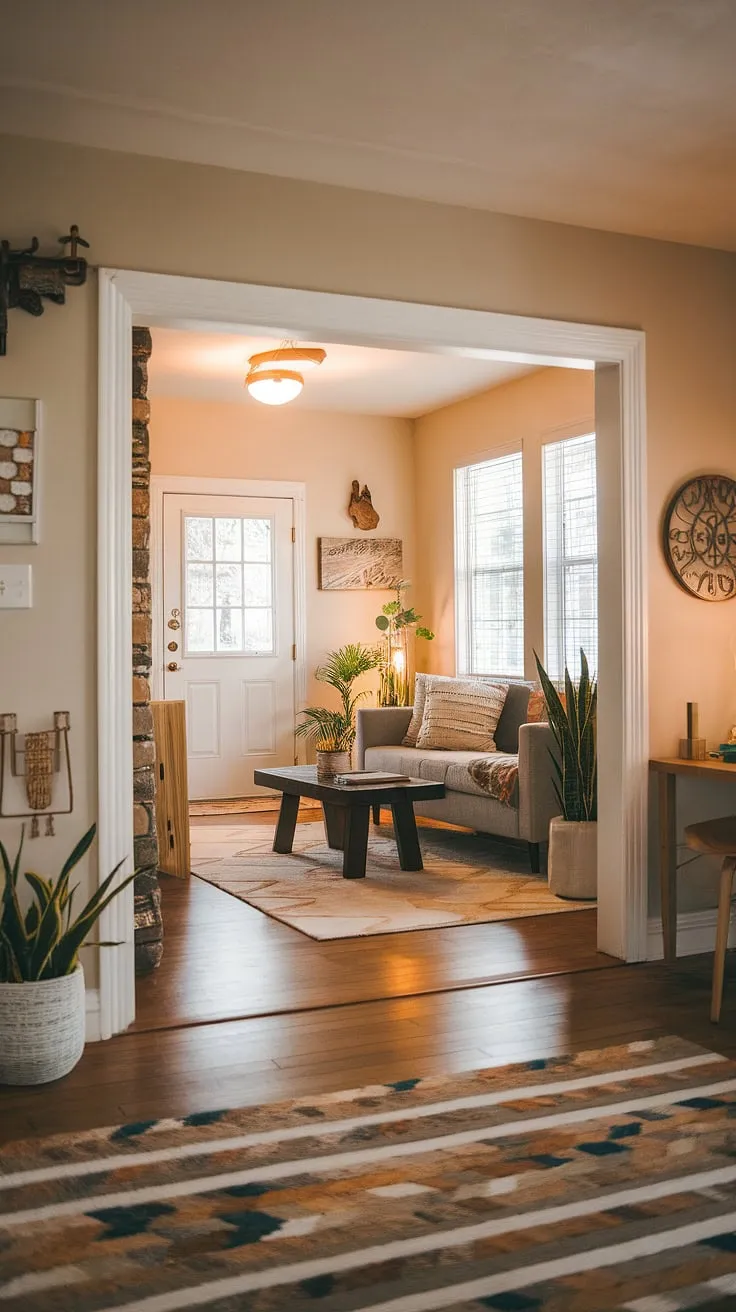 Warmth and style meet practicality in this living room quarter garage conversion. Garage loft apartment living redefined with clever garage plans and a touch of carriage house charm.