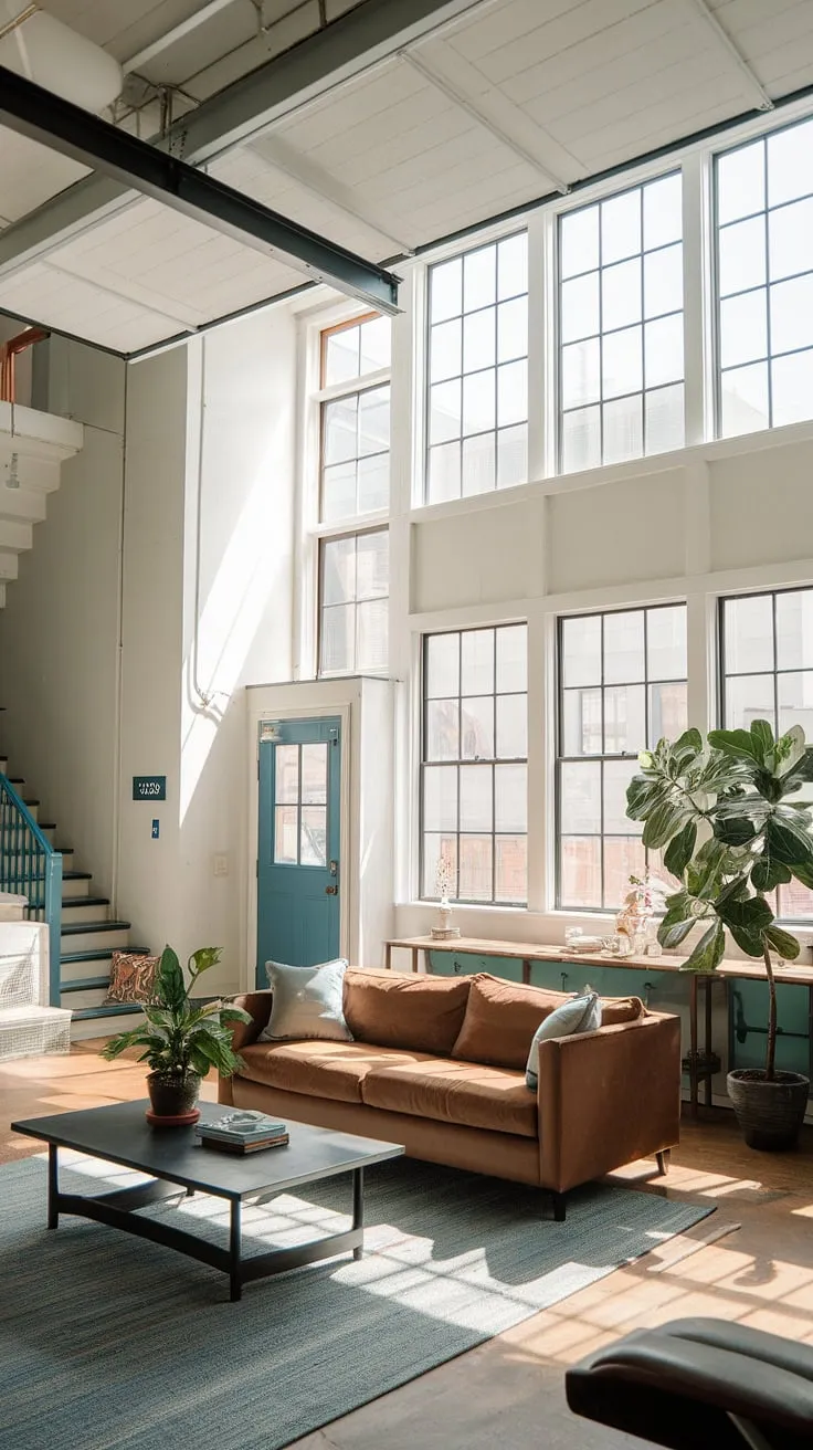 Sunlight streams into this charming living room quarter garage, a testament to clever garage loft apartment design. From garage plans to reality, this space proves that even a carriage house garage can become a stunning garage guest house. Consider carriage house plans for your own unique transformation.