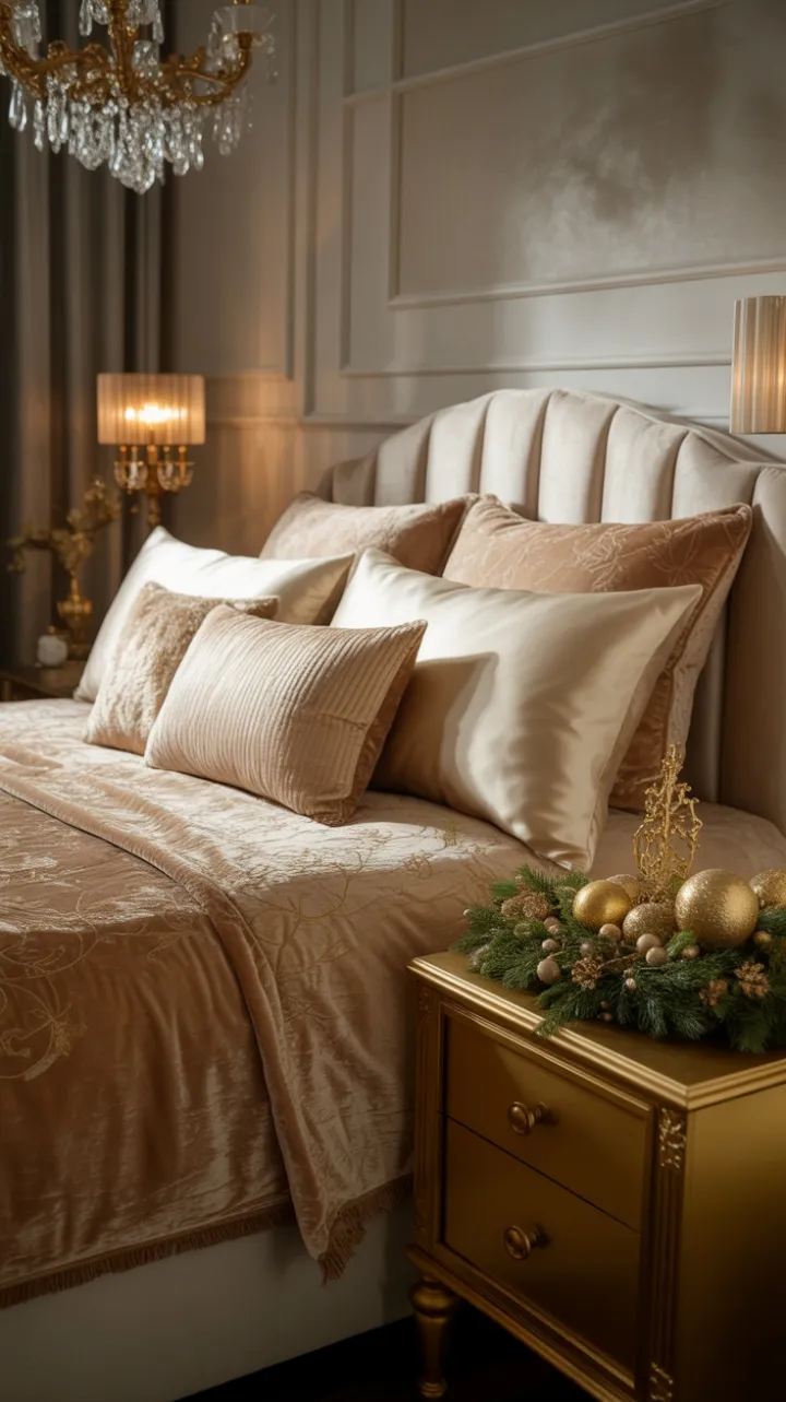 Gilded Velvet Sanctuary Bathed in Crystal Light