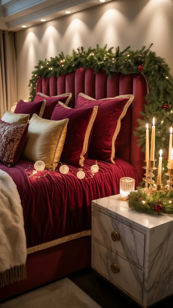 King-Sized Crimson Velvet Christmas Retreat