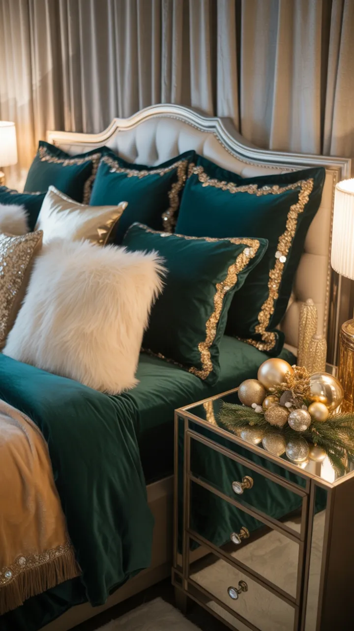 Gilded Yuletide Retreat in Emerald Velvet