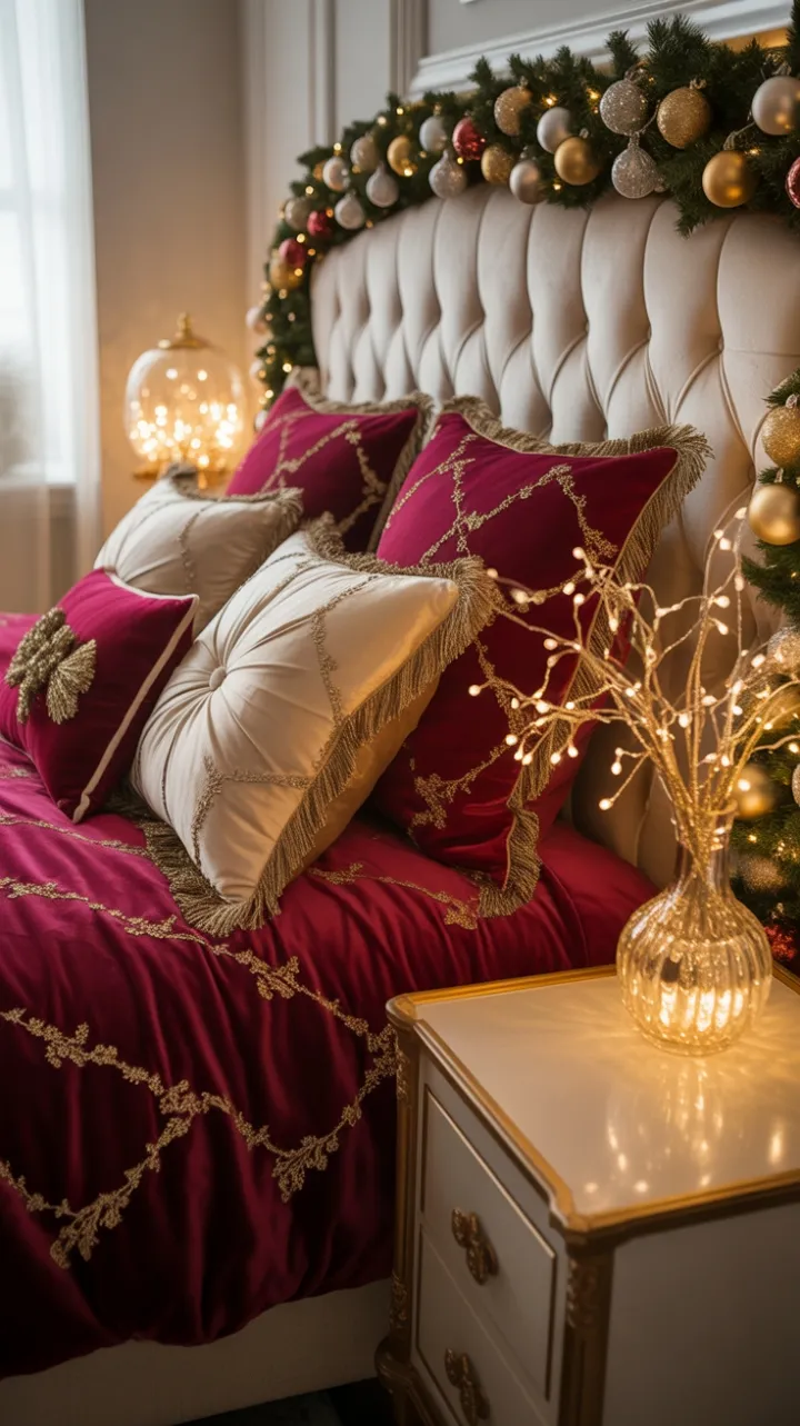 Crimson Velvet Christmas Sanctuary in Gold and Light