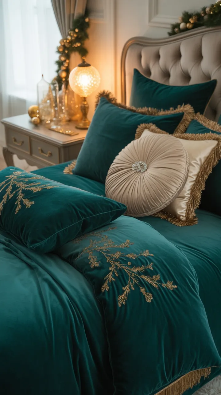 Gilded Christmas Sanctuary in Emerald Velvet