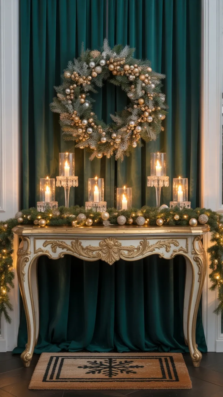 Gilded Holiday Welcome on Emerald Velvet