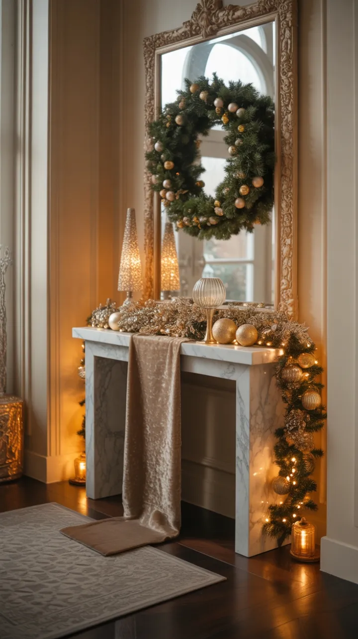Opulent Entryway Wrapped in Velvet, Crystal, and Gold