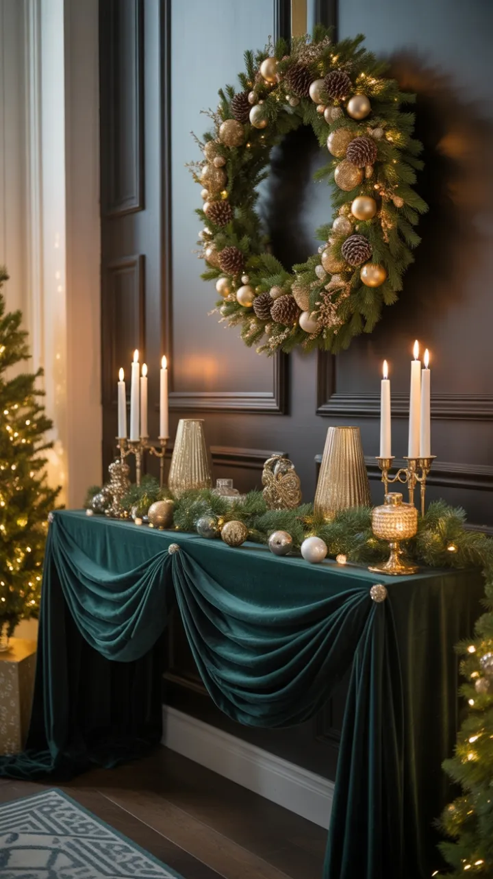 Opulent Emerald Velvet Holiday Welcome