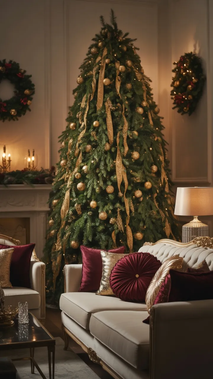 Gilded Christmas Parlor Awash in Warm Glow