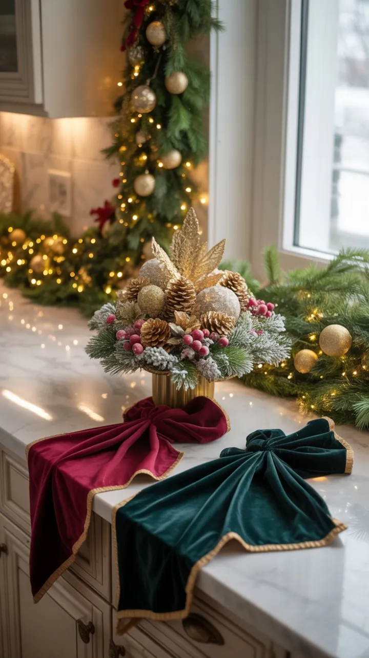 Gilded Holiday Elegance on the Kitchen Counter