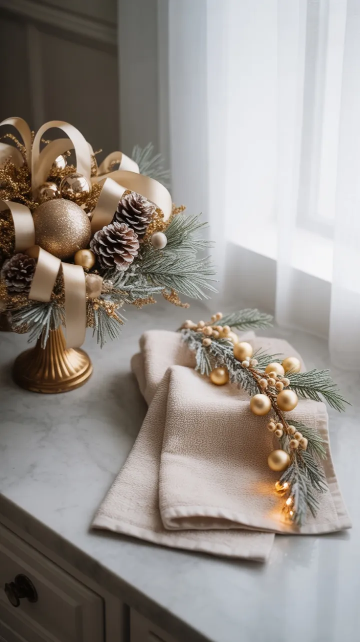 Gilded Holiday Elegance on Marble