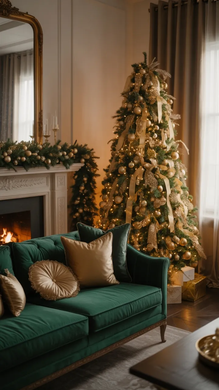 Emerald Velvet Holiday – Cozy Luxury by the Fireside
