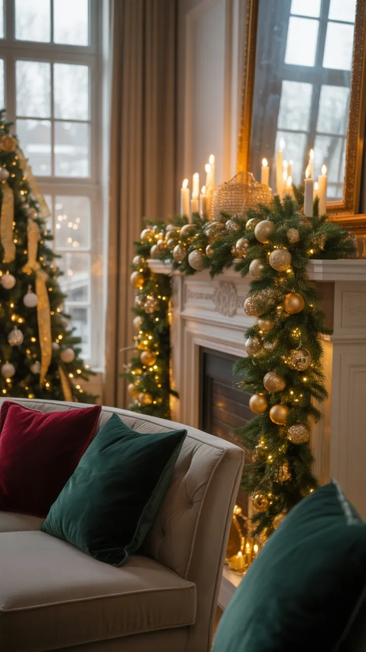 Velvet Holiday Haven by a Gilded Hearth