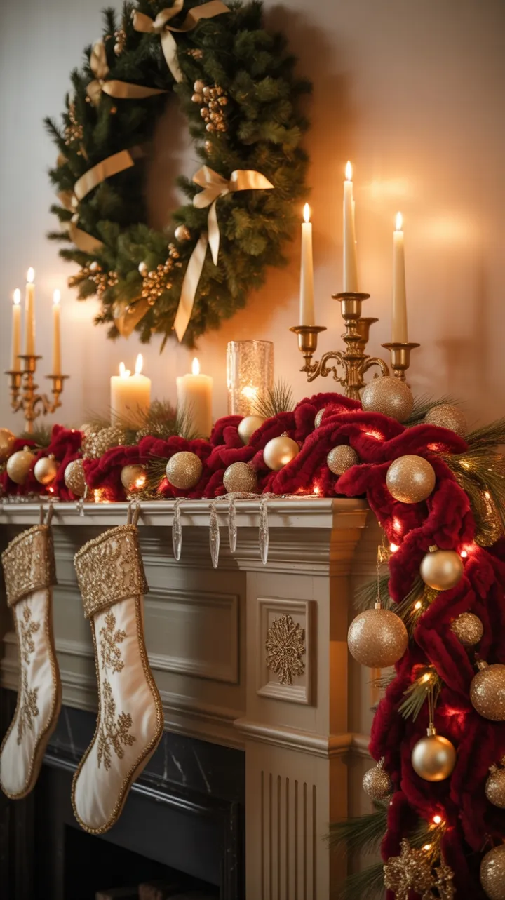 Velvet and Gold Hearthside Holiday Elegance