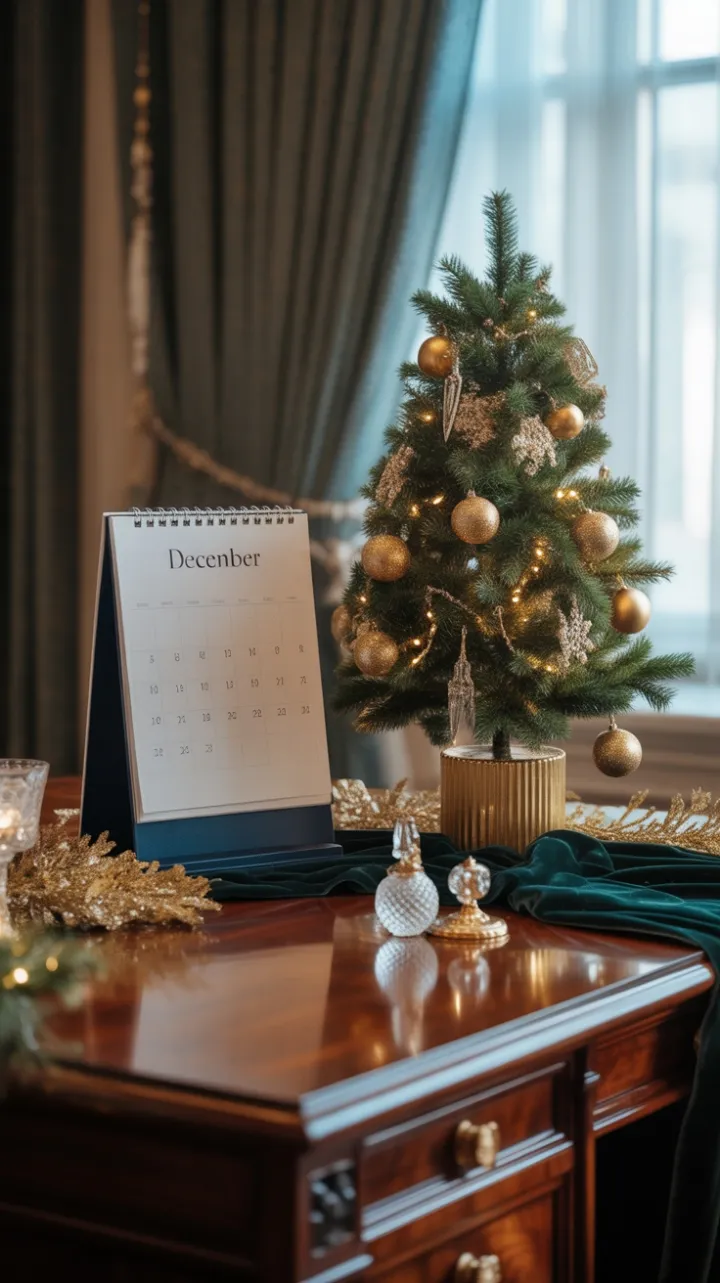 Mahogany Holiday Elegance on an Executive Desk