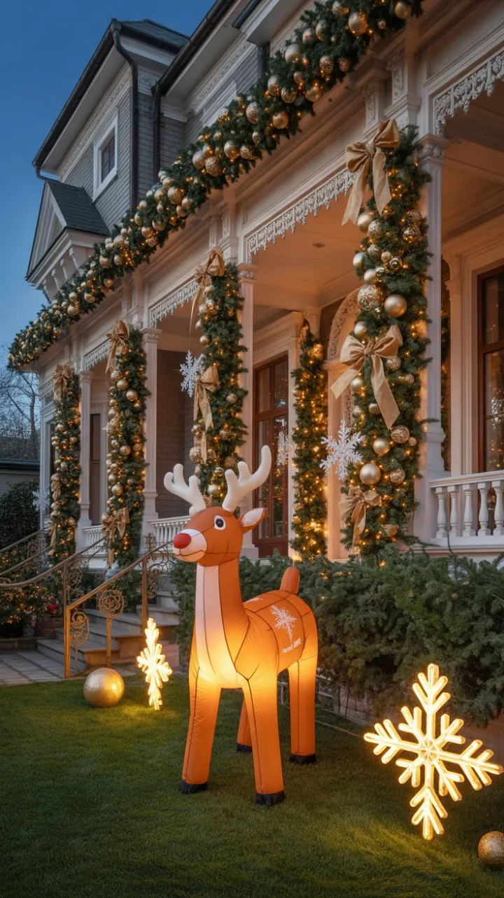 Victorian Manor Dressed in Golden Christmas Splendor