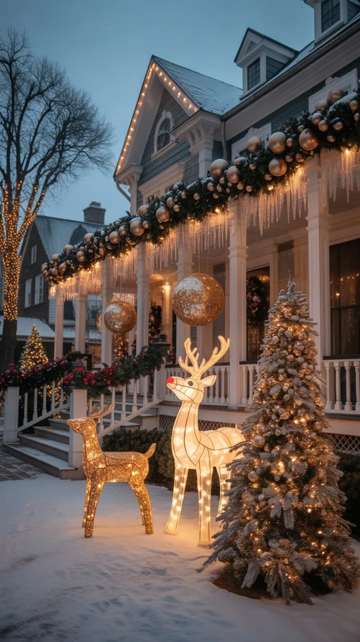 Opulent Victorian Christmas Under Twinkling Snow