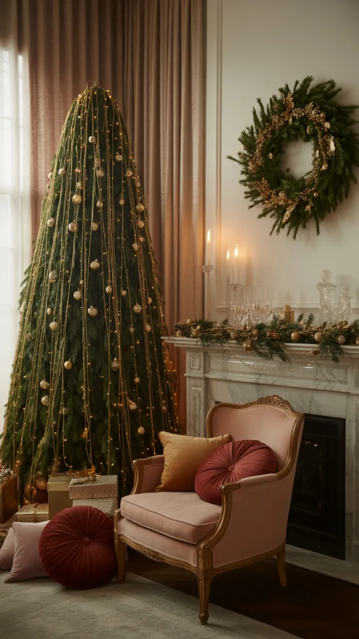 Gilded Christmas Retreat Bathed in Warm Light