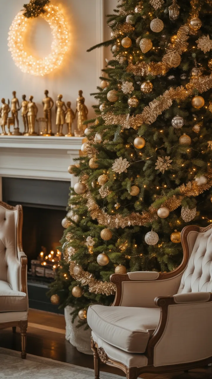 Gilded Christmas Elegance in Crystal and Velvet